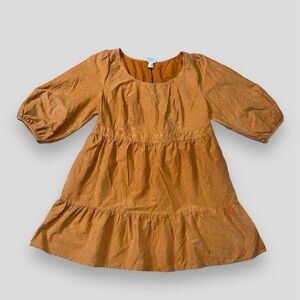 Ava & Viv Copper Orange Balloon Sleeve Dress